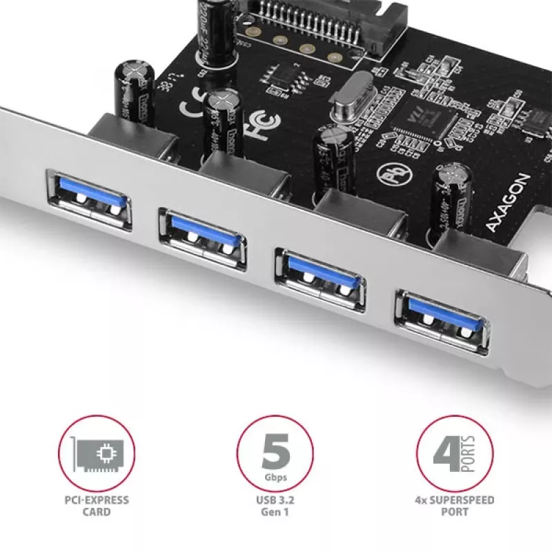 Axagon PCEU-430VL sąsajos plokštės / adapteris Vidinis USB 3.2 Gen 1 (3.1 Gen 1)