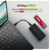 Axagon EEM2-40G USB-C 40Gbps M.2 NVMe SSD korpusas, ARMORED aliuminis