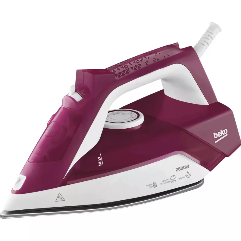 Beko SIM3126R lygintuvas Garinis lygintuvas Keraminis padas 2600 W Raudonas