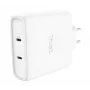 Įkroviklis TRUST Maxo 100W 2 prievadų USB-C GaN — 100 W, 2x USB-C, maks. 20 V, AC patalpoms, 2 m kabelis, balta