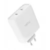 Įkroviklis TRUST Maxo 100W 2 prievadų USB-C GaN — 100 W, 2x USB-C, maks. 20 V, AC patalpoms, 2 m kabelis, balta