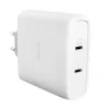 Įkroviklis TRUST Maxo 100W 2 prievadų USB-C GaN — 100 W, 2x USB-C, maks. 20 V, AC patalpoms, 2 m kabelis, balta