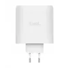 Įkroviklis TRUST Maxo 100W 2 prievadų USB-C GaN — 100 W, 2x USB-C, maks. 20 V, AC patalpoms, 2 m kabelis, balta