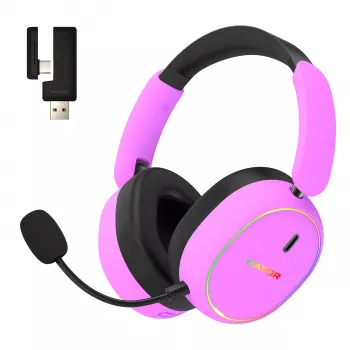 HATOR Phoenix 2 belaidžio laisvų rankų įranga laidinė ir belaidė juostinė žaidimų USB Type-C / USB Type-A Bluetooth violetinė