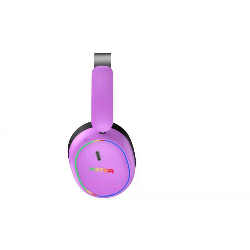 HATOR Phoenix 2 belaidžio laisvų rankų įranga laidinė ir belaidė juostinė žaidimų USB Type-C / USB Type-A Bluetooth violetinė