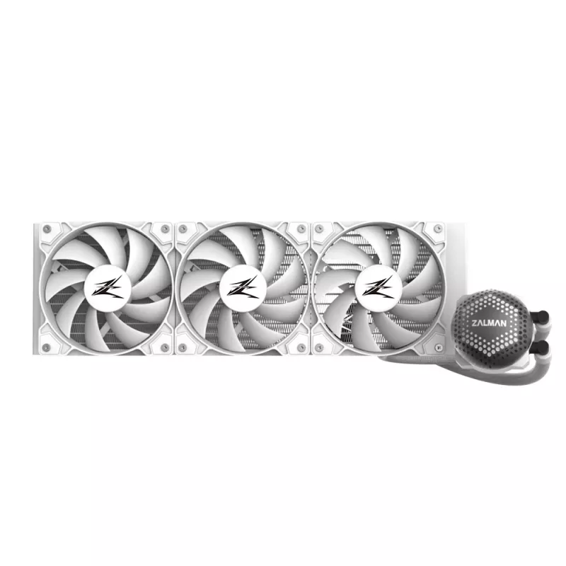 Zalman ALPHA36 White CPU skysčio aušintuvas 360 mm radiatorius 3 x 120 mm ventiliatorius ARGB siurblys dviejų procesorių „viskas viename“ skysčio aušintuvas 12 cm