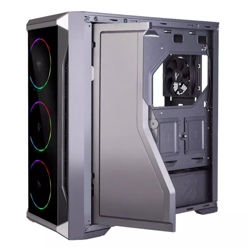 Zalman Z8 TG ATX Mid Tower PC korpusas, ARGB ventiliatorius x3, T/G Midi Tower Juoda
