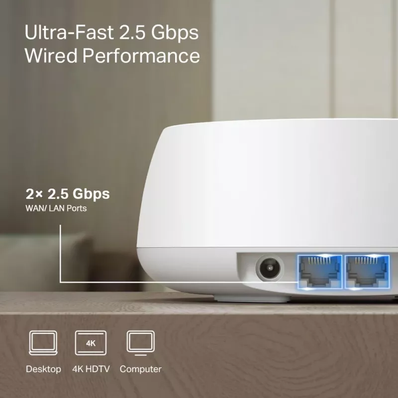 TP-Link BE3600 viso namo tinklinio „Wi-Fi 7“ sistemos rinkinys, 2,5G kelių gigabitų