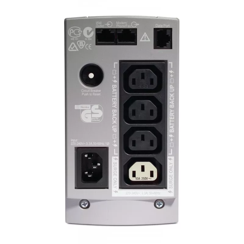 APC Back-UPS BK650EI - 650VA, 4x C13 išvestis, USB, budėjimo režimas (Offline), 0,65 kVA, 400 W, sinusinė, 160 V, 286 V