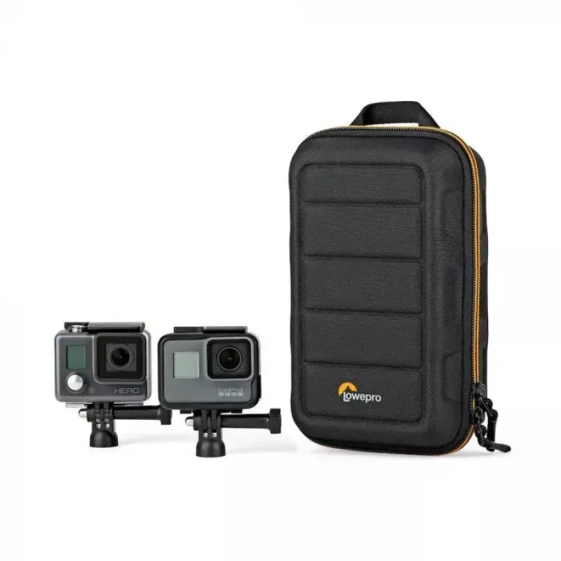 Fotoaparato dėklas Lowepro HARDSIDE CS 60 — kieto korpuso kompaktiškas dėklas, 140×85×227 mm, juoda/oranžinė