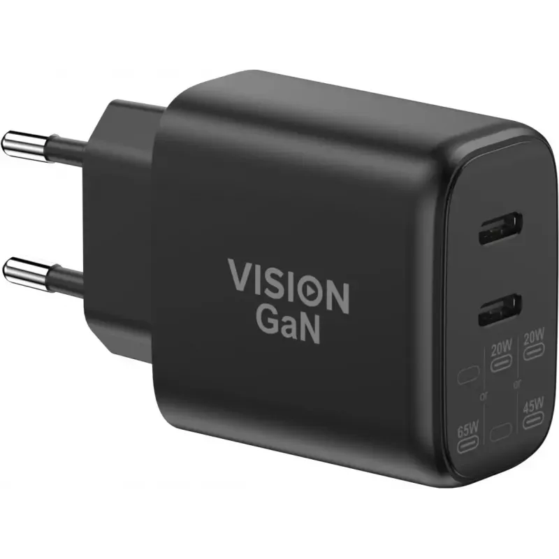 Mobiliojo įrenginio įkroviklis VISION modelis TC-PUSBCEU/65 – USB maitinimo adapteris telefonams ir planšetėms