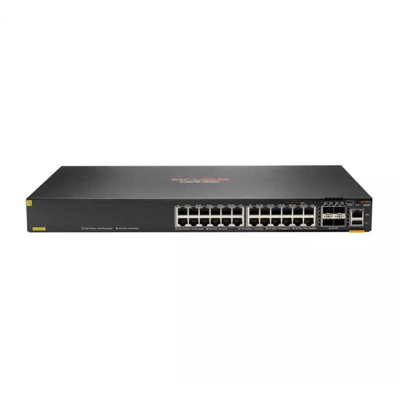 Valdomas komutatorius Aruba 6300F 24 prievadų 1GbE Class 4 PoE ir 4 prievadų SFP56