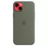 Dėklas Apple iPhone 14 Plus silikoninis su MagSafe alyvuogių