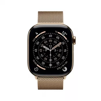 Apple Watch GPS + Cellular 46mm auksinis titano korpusas auksinė Milanese kilpa M/L
