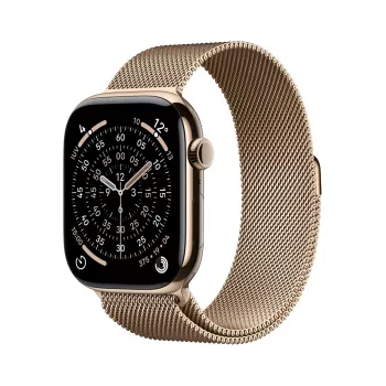 Apple Watch GPS + Cellular 46mm auksinis titano korpusas auksinė Milanese kilpa M/L