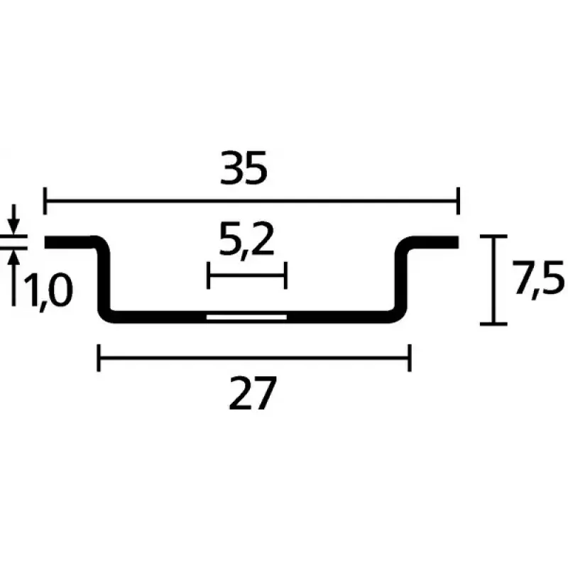 Laidinio lovelio priedas HellermannTyton 181-47061 — plieninis tarpiklis 35 mm x 7,5 mm