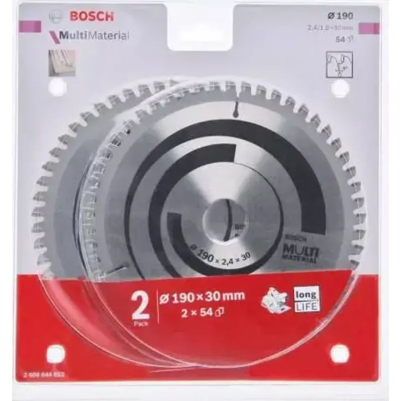 Diskinis pjūklo diskas Bosch Multi Material 190x30x2,4/1,8 mm 54T (2608644652)