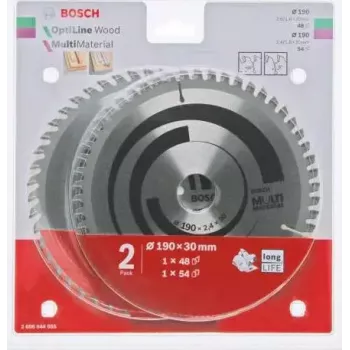 Pjūklo diskų rinkinys Bosch Optiline Wood Multi Material, modelis 2608644655