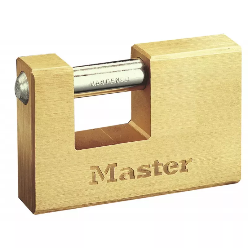 Pakabinama spyna MASTERLOCK 85 mm pločio kieto žalvario korpusu, modelis 608EURD