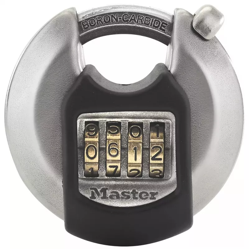 Kombinacinė spyna MASTER LOCK 70 mm Excell cinko disko formos pakabinama spyna