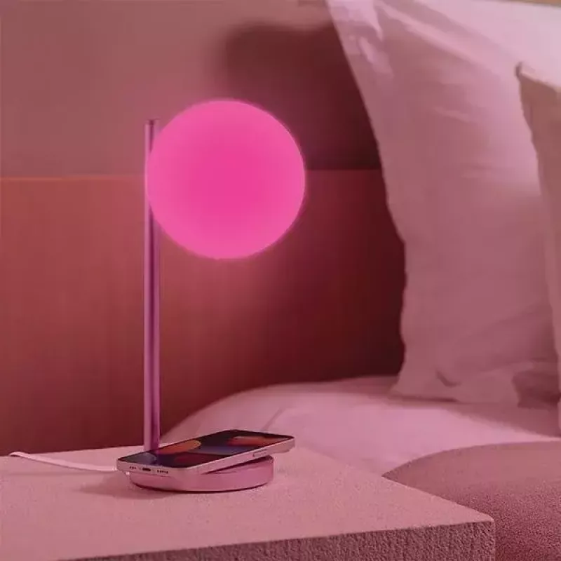 Stalinė LED lempa Lexon Bubble Lamp LH70LP šviesiai rožinė 15W su belaidžiu įkrovikliu