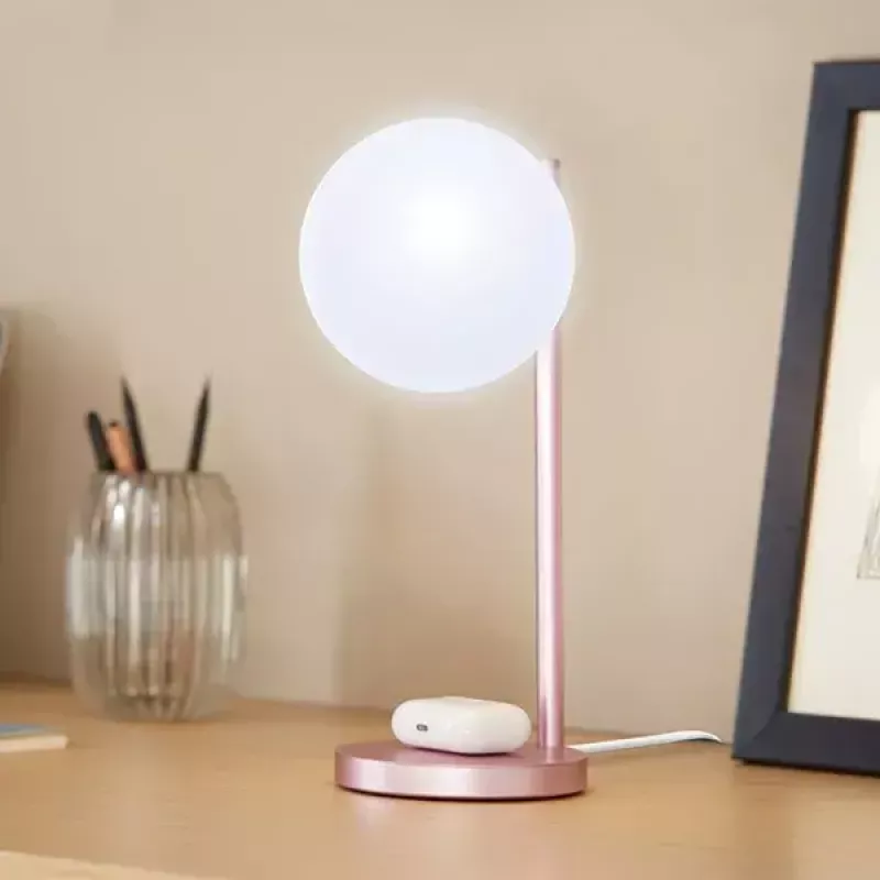 Stalinė LED lempa Lexon Bubble Lamp LH70LP šviesiai rožinė 15W su belaidžiu įkrovikliu