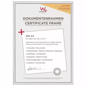Vienas nuotraukos rėmelis Walther Design KVX130S Sidabrinis Akrilas 222x14x310mm