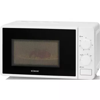 Solo mikrobangų krosnelė Bomann MW 6014 CB — 700 W, 20 L, 245 mm sukamoji lėkštė, 6 galios lygiai, balta