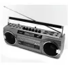 Nešiojamasis kasetinis grotuvas Soundmaster SRR80TI su DAB+ ir FM, LCD ekranu, 3 W RMS, 3,5 mm ausinių lizdu, maitinamas baterijomis / 230 V