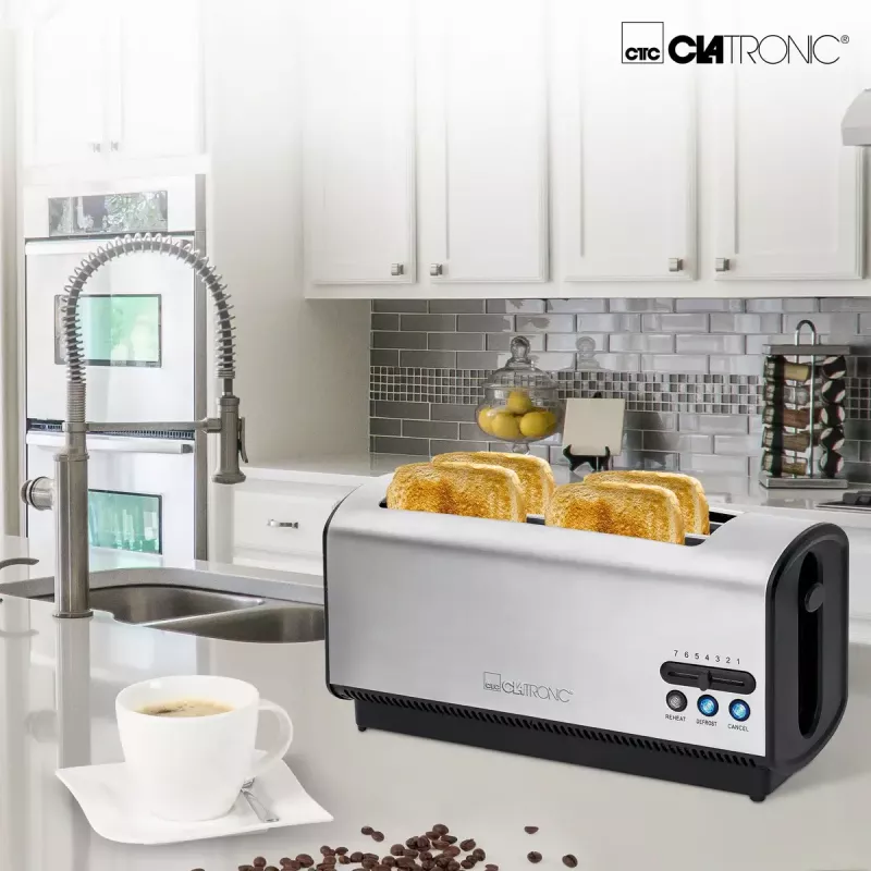 Skrudintuvas Clatronic TA 3687 4 riekėms 1200 W Juoda Nerūdijantis plienas