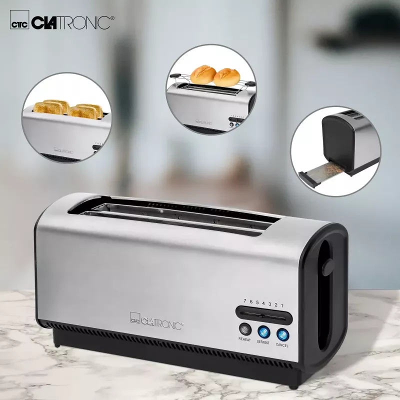 Skrudintuvas Clatronic TA 3687 4 riekėms 1200 W Juoda Nerūdijantis plienas