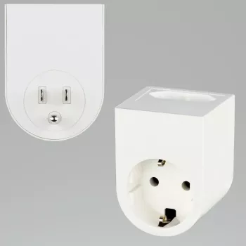 Keliautojų kištukinis adapteris REV 0020440803 JAV lizdams, baltas