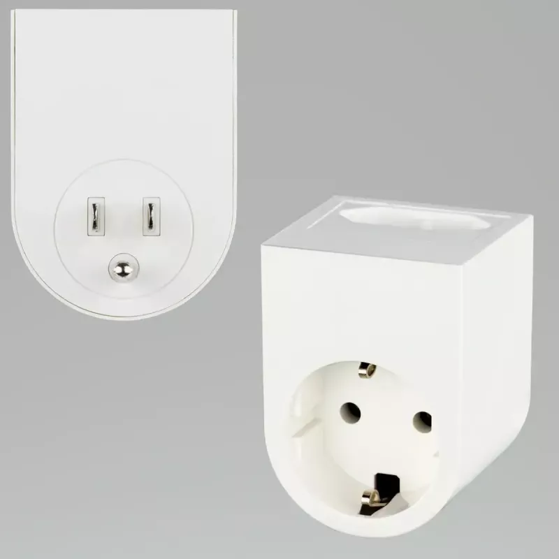 Keliautojų kištukinis adapteris REV 0020440803 JAV lizdams, baltas
