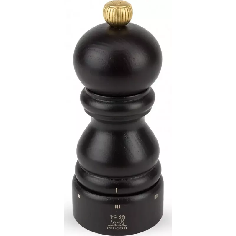 Pipirų malūnėlis PEUGEOT PARIS 12 cm, buko mediena, šokoladinė apdaila