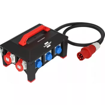 Maitinimo skirstytuvas Brennenstuhl BSV 5-63A RCD tipas B, 9 kintamosios srovės lizdai, 63 A, 400 V, IP44, 2 m kabelis H07RN-F