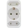 Elektrinis pereinamasis adapteris REV 2 lizdų su apsauginiu kontaktu, baltas, modelis 0512735777 WS