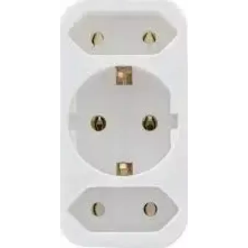 Elektrinis pereinamasis adapteris REV 2 lizdų su apsauginiu kontaktu, baltas, modelis 0512735777 WS
