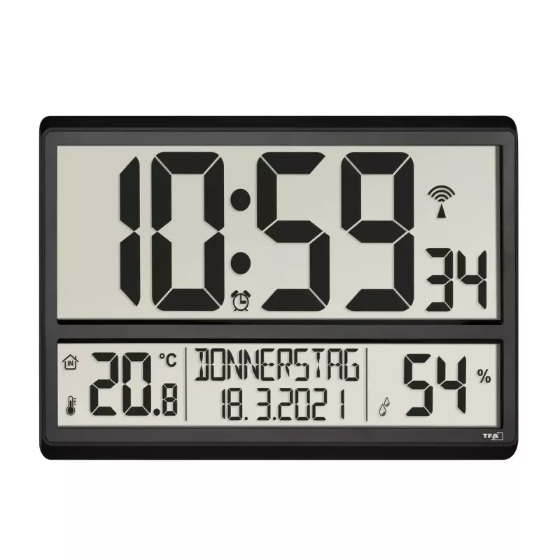 Skaitmeninis žadintuvas TFA-Dostmann 60.4520.01 Juodas Maitinamas baterijomis
