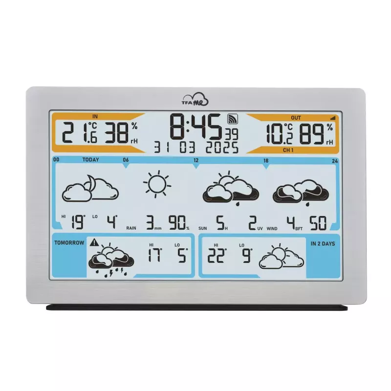 TFA-Dostmann TFA.me Sidabrinė LCD Baterija Wi-Fi Anemometras Higrometras Termometras