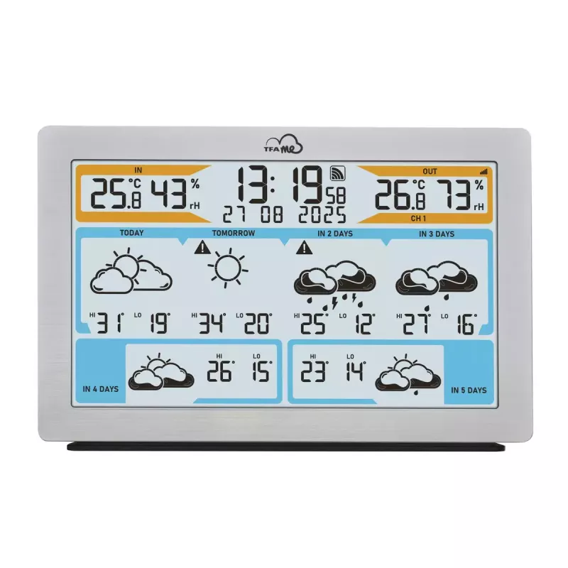 TFA-Dostmann TFA.me Sidabrinė LCD Baterija Wi-Fi Anemometras Higrometras Termometras