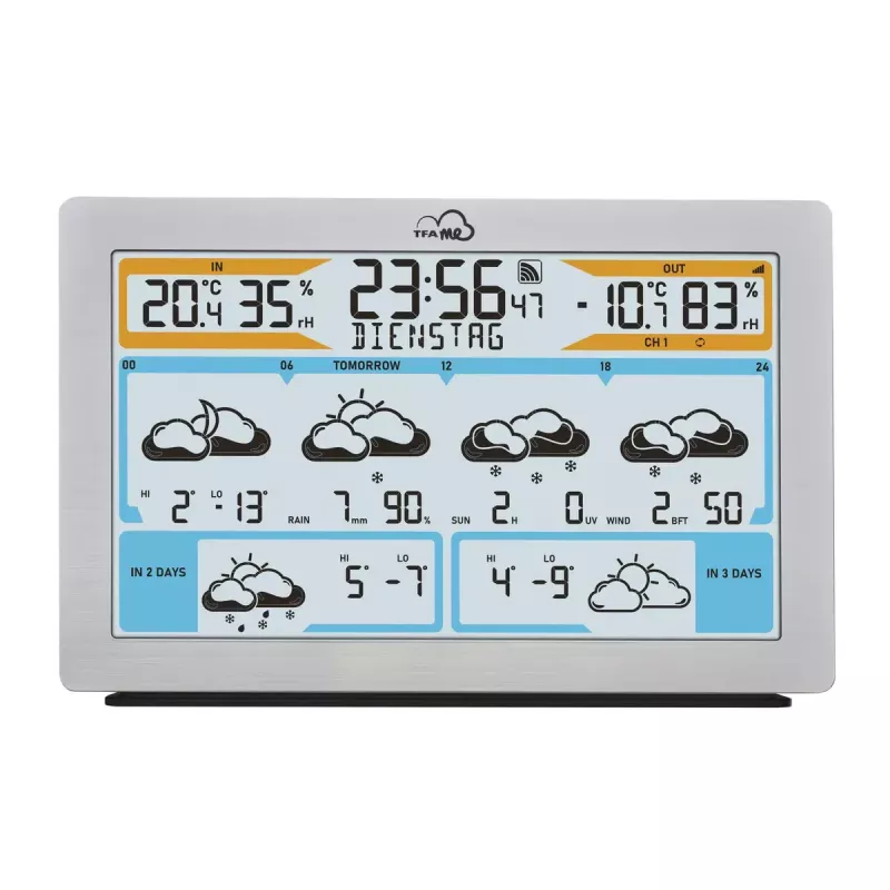 TFA-Dostmann TFA.me Sidabrinė LCD Baterija Wi-Fi Anemometras Higrometras Termometras