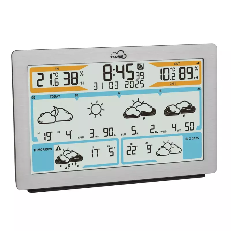 TFA-Dostmann TFA.me Sidabrinė LCD Baterija Wi-Fi Anemometras Higrometras Termometras