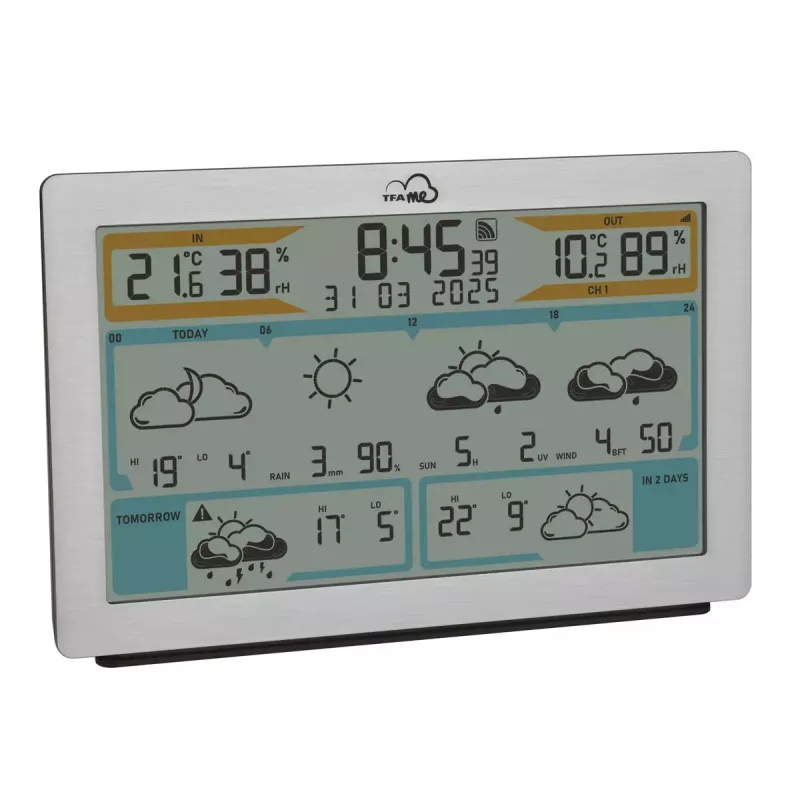 TFA-Dostmann TFA.me Sidabrinė LCD Baterija Wi-Fi Anemometras Higrometras Termometras