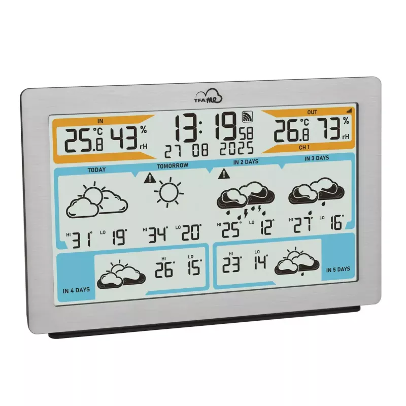 TFA-Dostmann TFA.me Sidabrinė LCD Baterija Wi-Fi Anemometras Higrometras Termometras