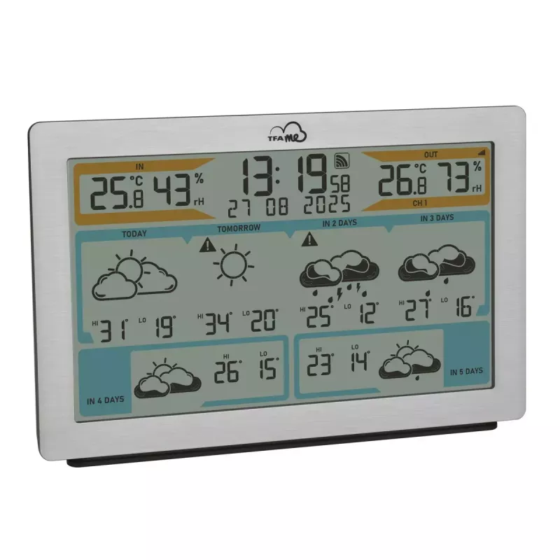 TFA-Dostmann TFA.me Sidabrinė LCD Baterija Wi-Fi Anemometras Higrometras Termometras