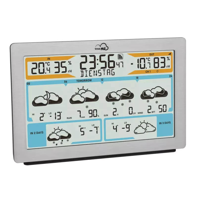 TFA-Dostmann TFA.me Sidabrinė LCD Baterija Wi-Fi Anemometras Higrometras Termometras