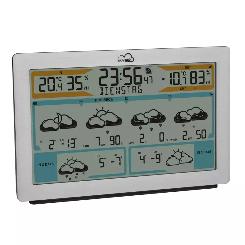 TFA-Dostmann TFA.me Sidabrinė LCD Baterija Wi-Fi Anemometras Higrometras Termometras