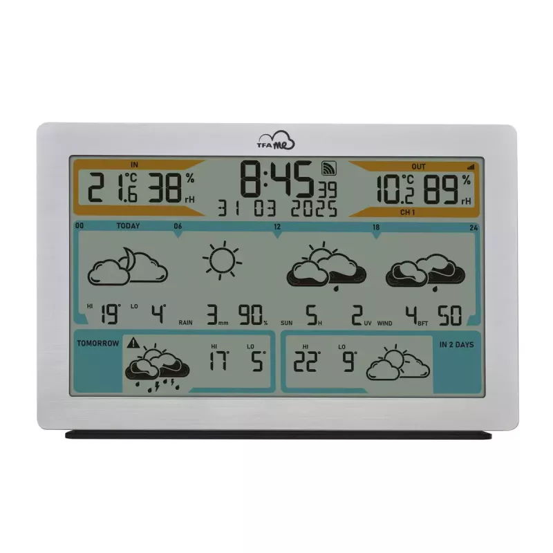 TFA-Dostmann TFA.me Sidabrinė LCD Baterija Wi-Fi Anemometras Higrometras Termometras