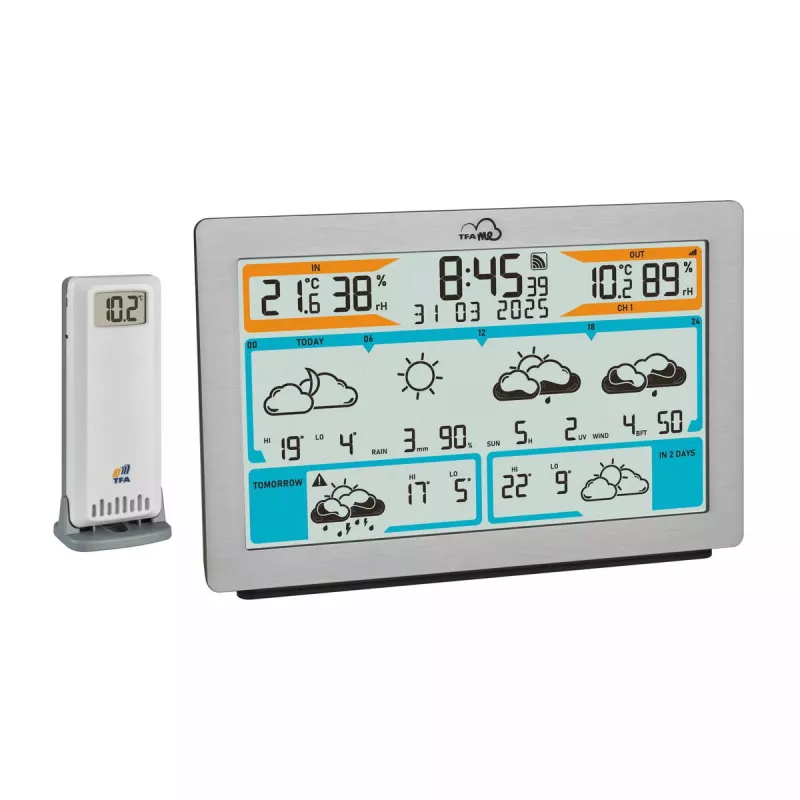 TFA-Dostmann TFA.me Sidabrinė LCD Baterija Wi-Fi Anemometras Higrometras Termometras