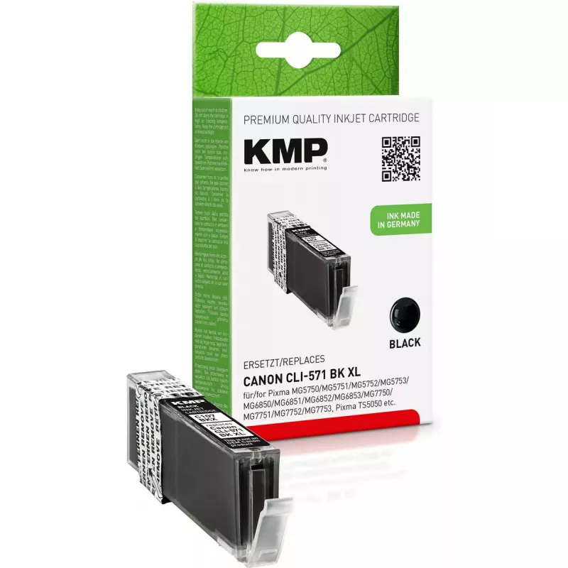 Kasetė KMP Canon CLI571 BK XL juoda
